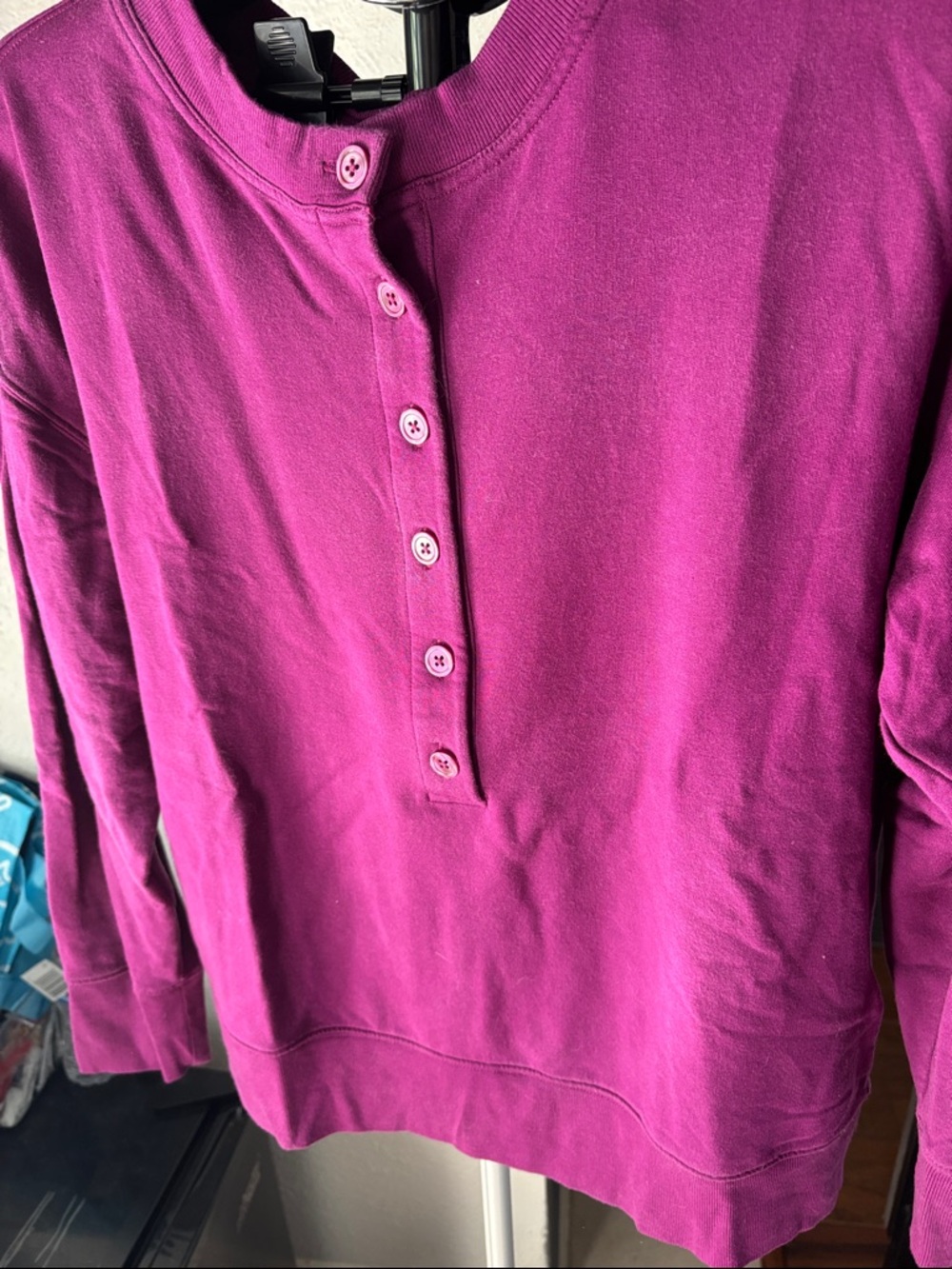 Athleta Magenta Henley Sweatshirt - Picture 3 of 5